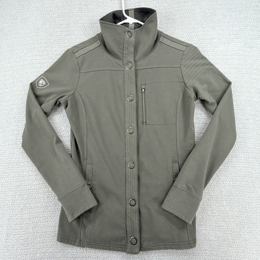 Kuhl Krush Jacket Womens Small Olive‎ Utility Jacket Stretch Cotton Blend Hiking